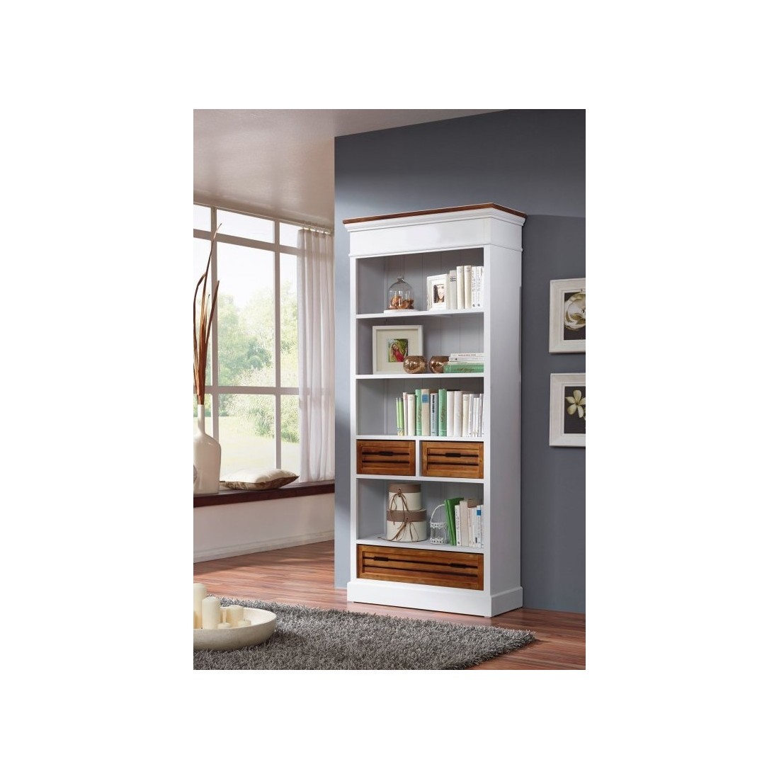 Biblioteczka z drewnianymi frontami Epos 3SZ