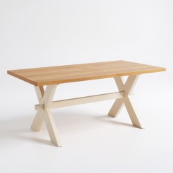 Stół dębowy z nogami X - Imperial
