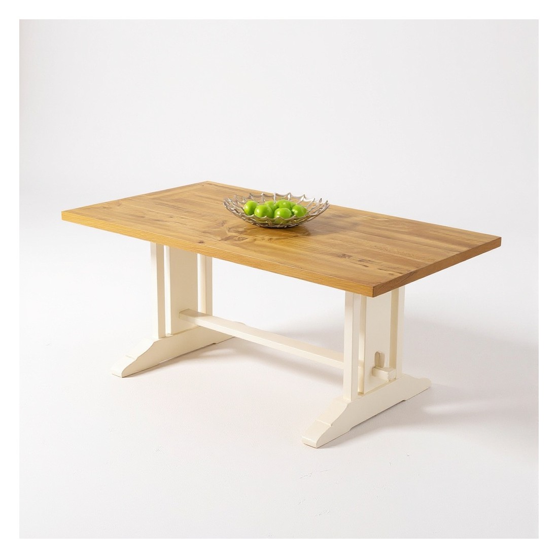 Stół dębowy z białą podstawą Natalia