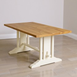 Stół dębowy z białą podstawą Natalia