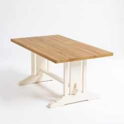 Stół drewniany z białą podstawą Natalia