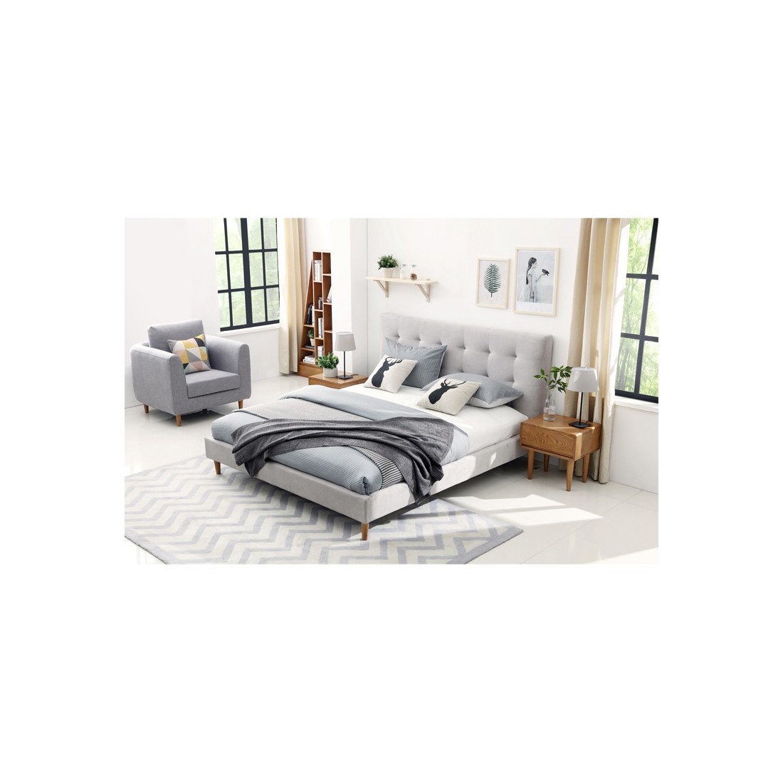 Klasyczne łóżko tapicerowane Malibu