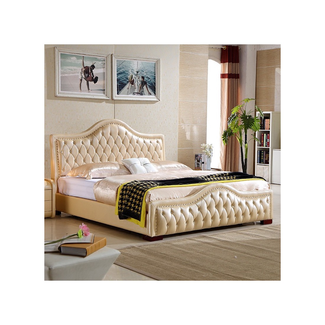 Klasyczne łóżko tapicerowane Elba