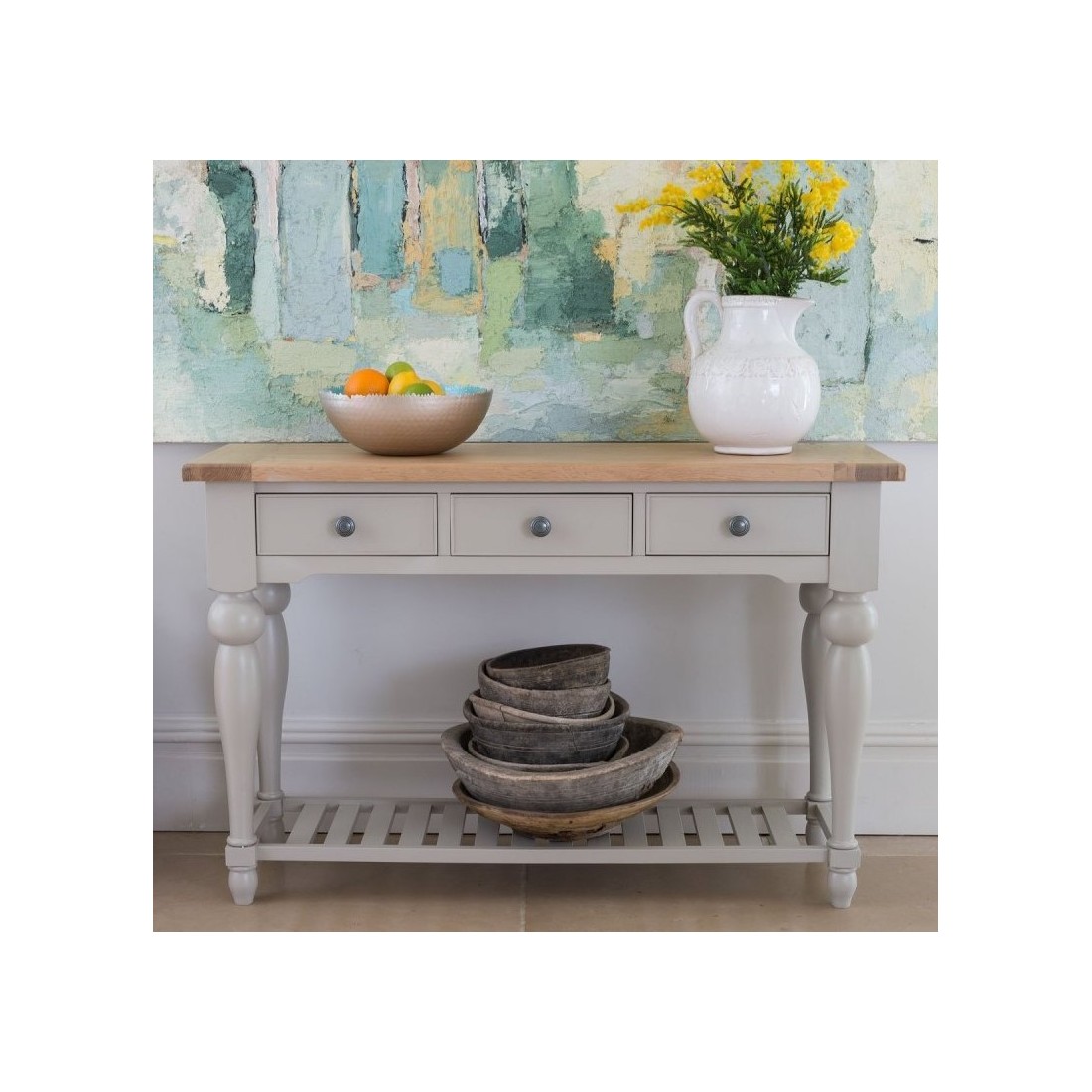 Konsola z dębowym blatem Alicja